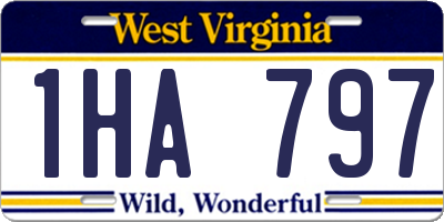 WV license plate 1HA797