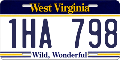 WV license plate 1HA798