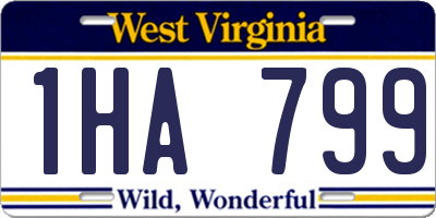 WV license plate 1HA799