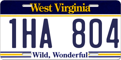 WV license plate 1HA804