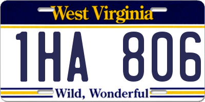 WV license plate 1HA806