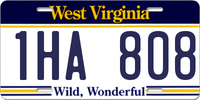 WV license plate 1HA808