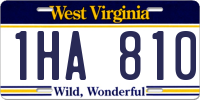 WV license plate 1HA810