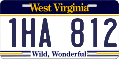 WV license plate 1HA812