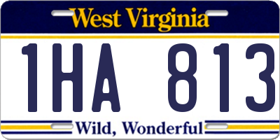 WV license plate 1HA813