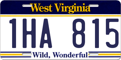 WV license plate 1HA815