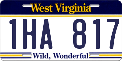 WV license plate 1HA817