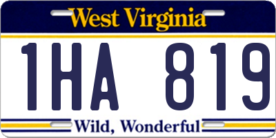 WV license plate 1HA819