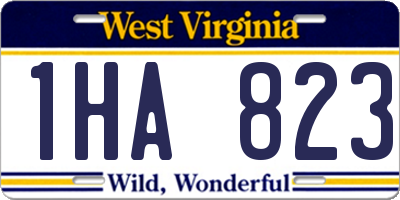 WV license plate 1HA823