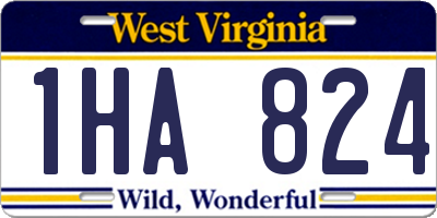 WV license plate 1HA824