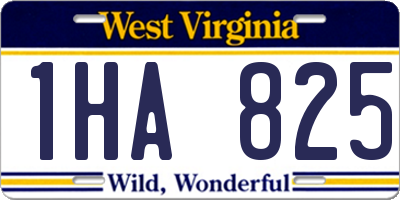 WV license plate 1HA825
