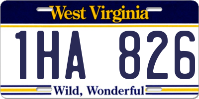 WV license plate 1HA826