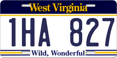 WV license plate 1HA827