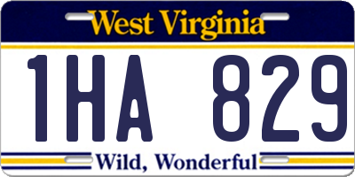 WV license plate 1HA829