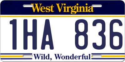 WV license plate 1HA836