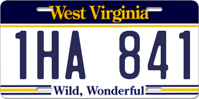 WV license plate 1HA841