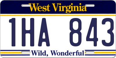 WV license plate 1HA843