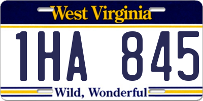 WV license plate 1HA845