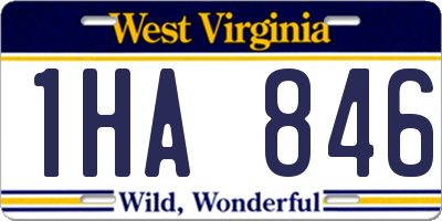 WV license plate 1HA846