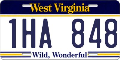 WV license plate 1HA848