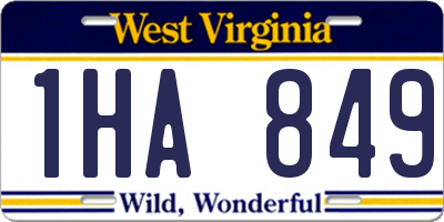 WV license plate 1HA849
