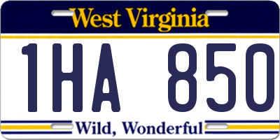 WV license plate 1HA850