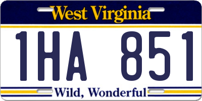 WV license plate 1HA851