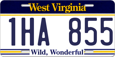 WV license plate 1HA855