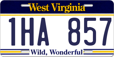 WV license plate 1HA857