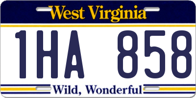 WV license plate 1HA858