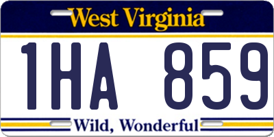 WV license plate 1HA859