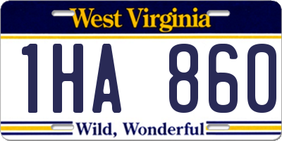 WV license plate 1HA860