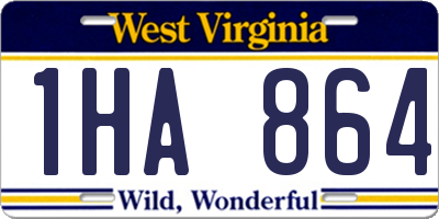 WV license plate 1HA864