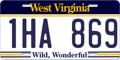 WV license plate 1HA869
