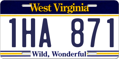 WV license plate 1HA871
