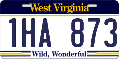 WV license plate 1HA873
