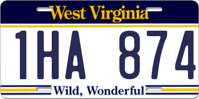 WV license plate 1HA874