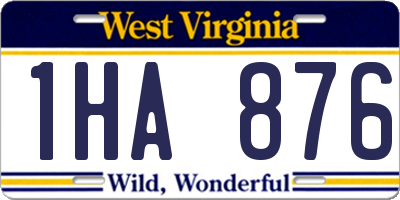 WV license plate 1HA876