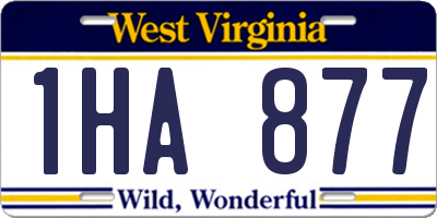 WV license plate 1HA877