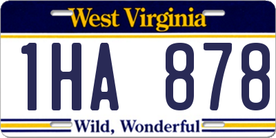 WV license plate 1HA878