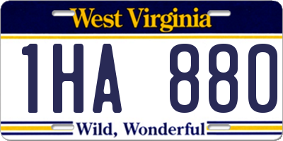 WV license plate 1HA880