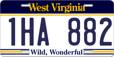 WV license plate 1HA882