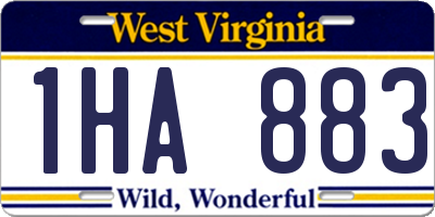 WV license plate 1HA883