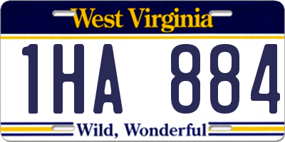 WV license plate 1HA884