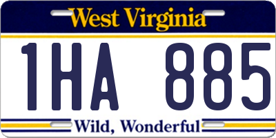 WV license plate 1HA885