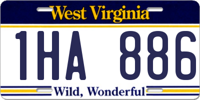 WV license plate 1HA886
