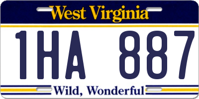 WV license plate 1HA887
