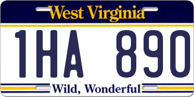 WV license plate 1HA890