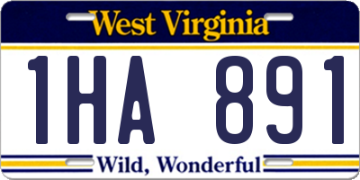 WV license plate 1HA891