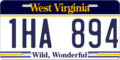 WV license plate 1HA894